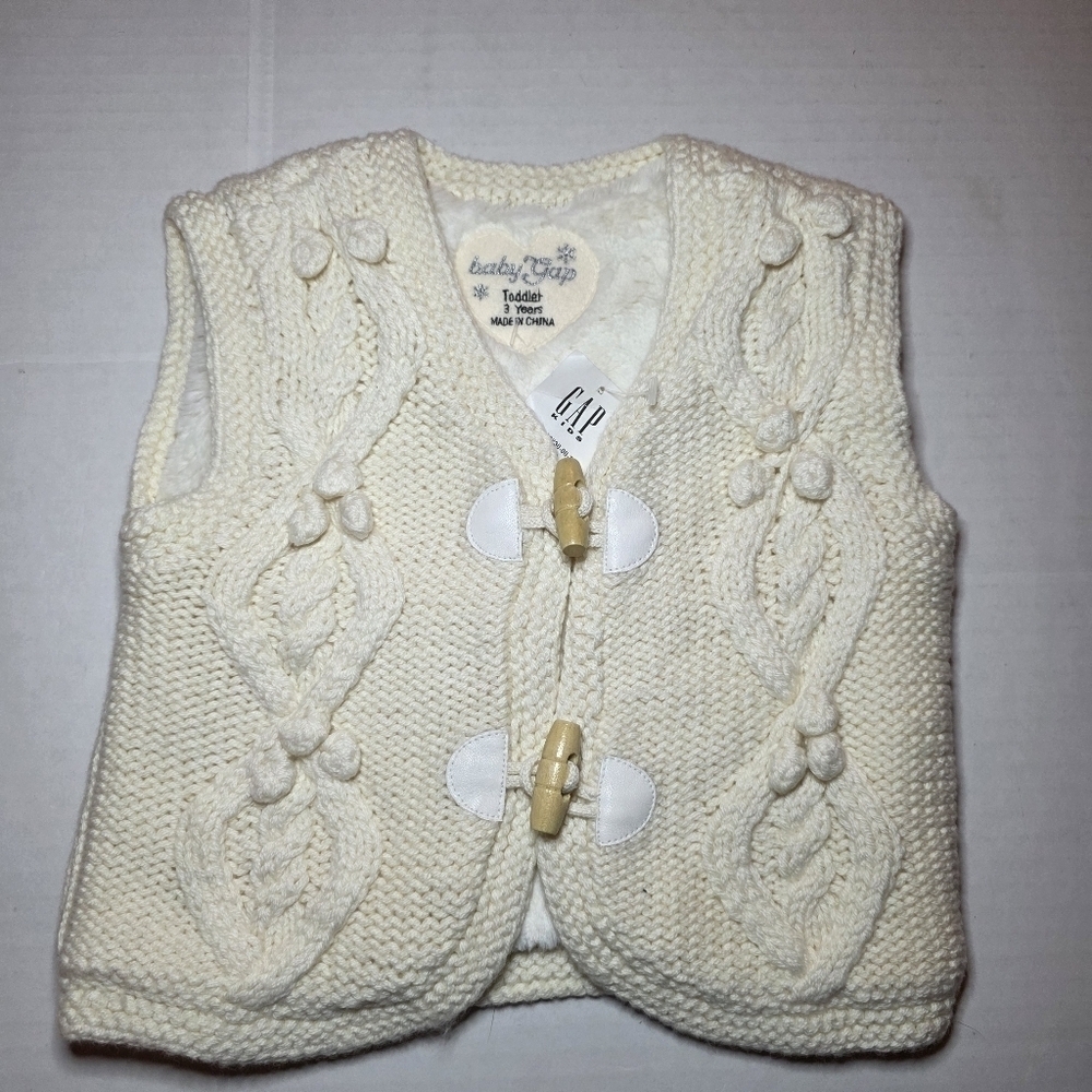 BABY GAP GIRLS KNIT VEST SIZE 3 Wool Blend